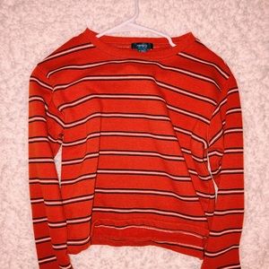 long sleeve red crop top